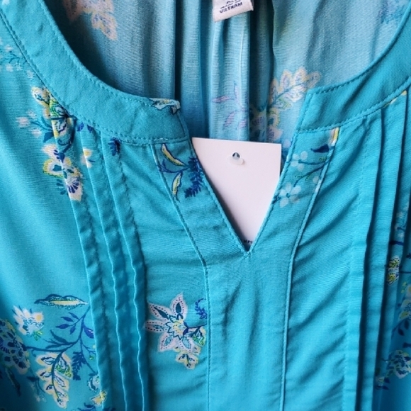 Croft & Barrow Blue Blouse Elegant Top - Picture 8 of 9